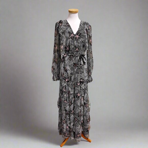 Diane von Furstenberg black print Gilligan dress, size S - Picture 1 of 3
